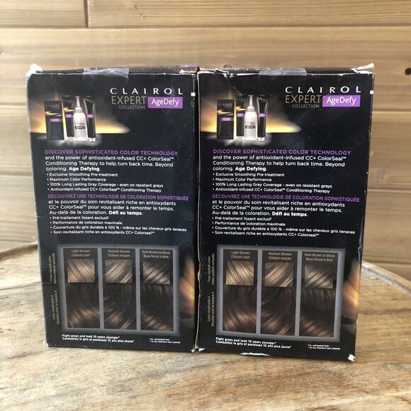 (2) Clairol Age Defy Hair Color # 4 DARK BROWN Nice n Easy - Picture 4 of 6